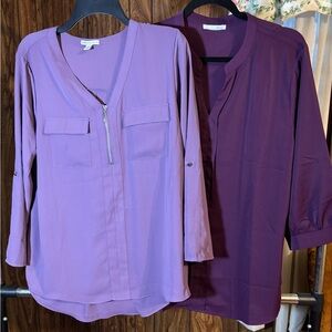 Two women’s L pullover tops